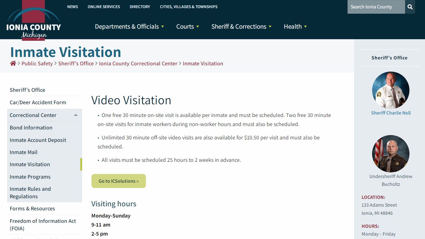 Inmate Visitation – Ionia County